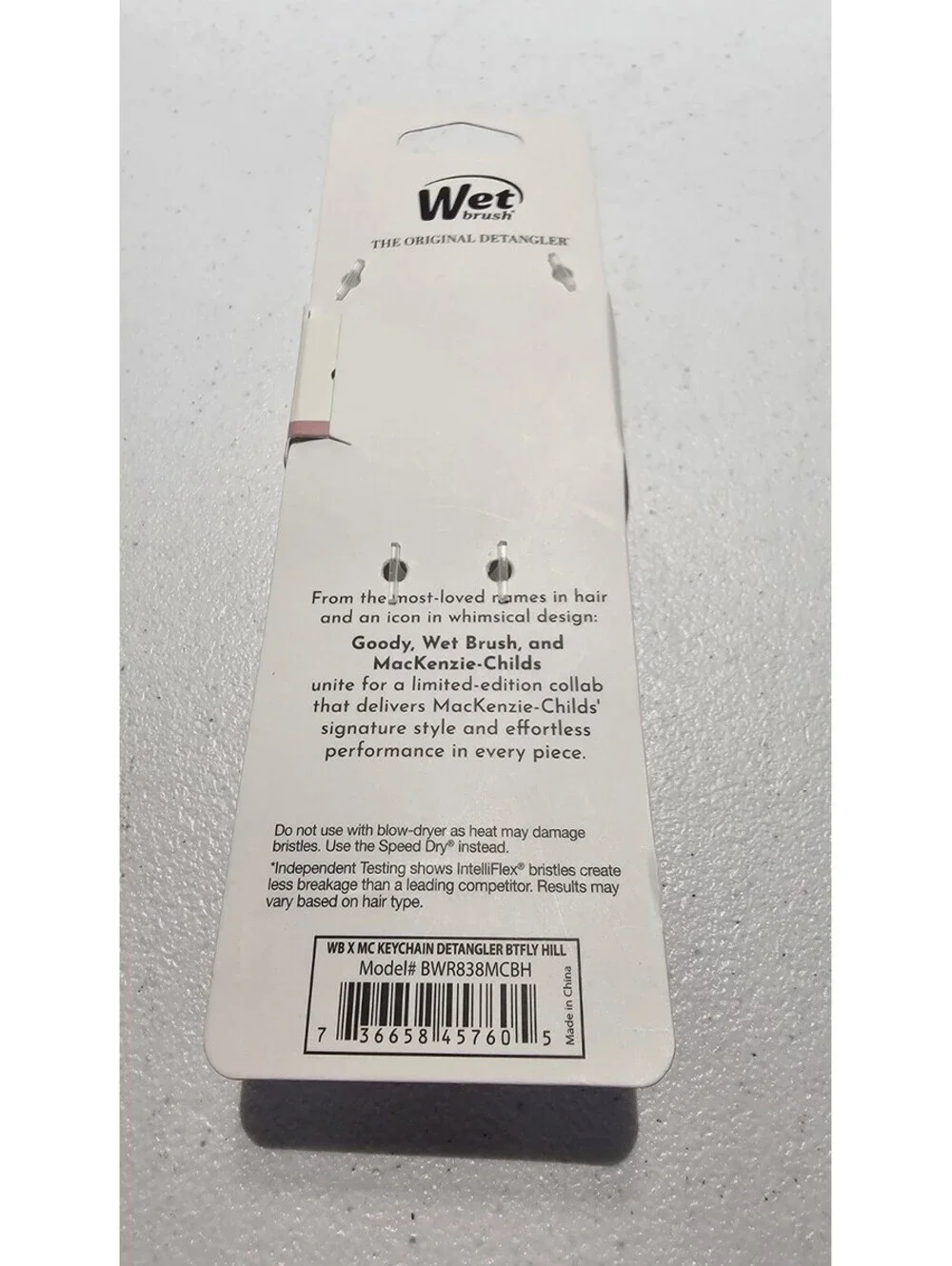 MacKenzie Childs x Wet Brush 🦋 Butterfly Hill Keychain Detangler Hair Brush NEW